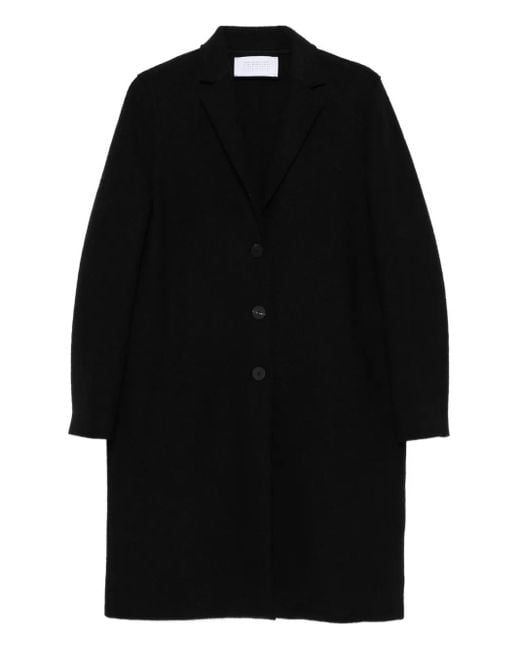 Harris Wharf London Black Button-Front Wool Coat