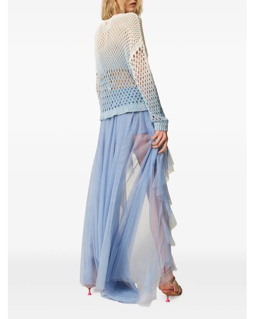 Twinset Blue X Myfo Asymmetric Tulle Skirt