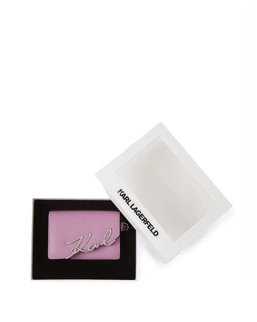 Karl Lagerfeld Purple Logo Chain Wallet
