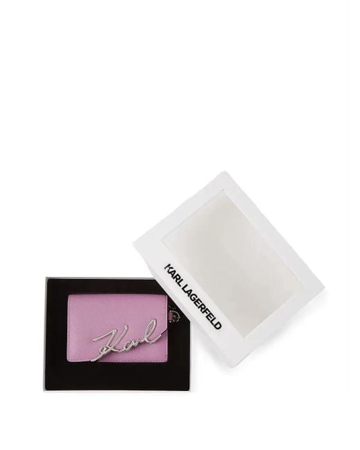 Karl Lagerfeld Purple Logo Chain Wallet