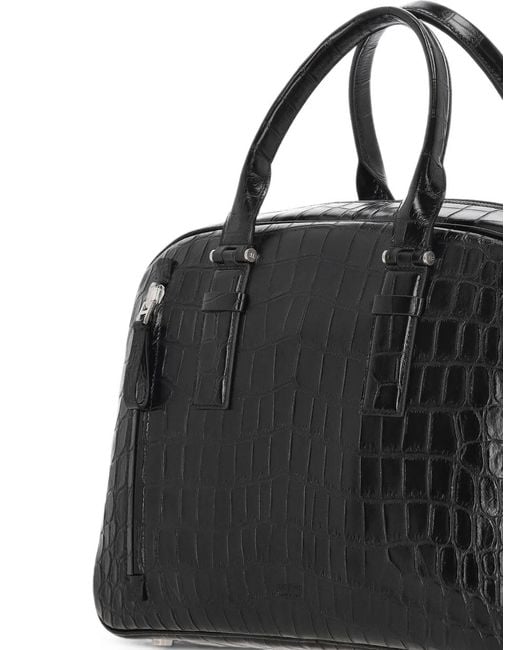 Tom Ford Black Crocodile-Effect Tote Bag for men