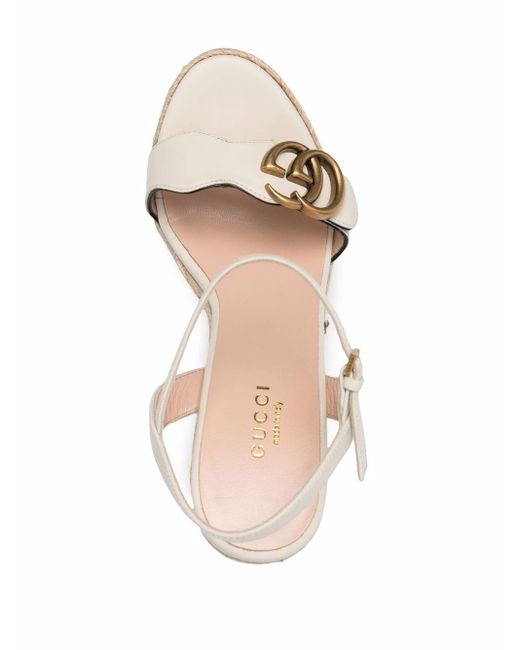 Gucci Espadrille-Sandalen mit Logo in Weiß | Lyst DE