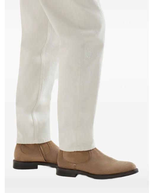 Brunello Cucinelli Brown Round-Toe Boots for men