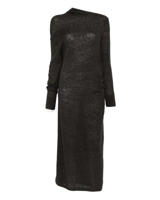 Soeur Black Gisee Draped Midi Dress