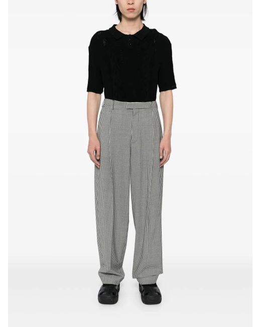 Marni Gray Checked Trousers for men