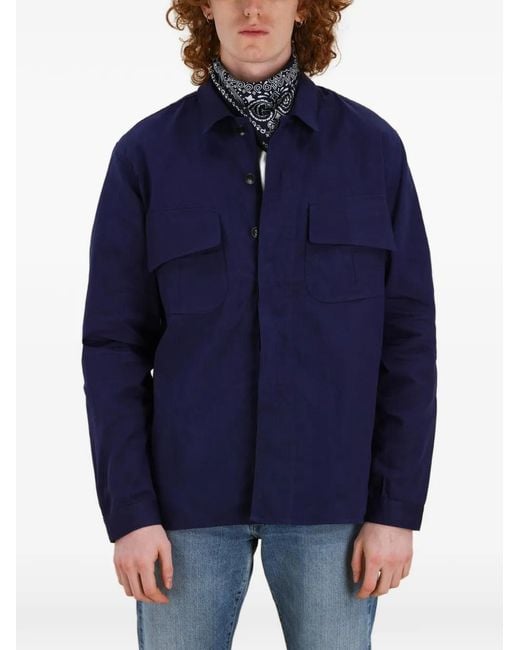 Fortela Blue Mark Patch-Pocket Shirt for men