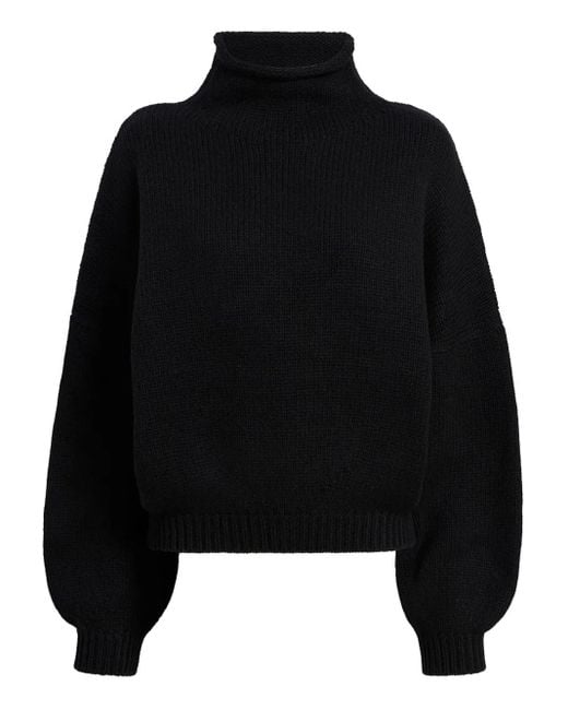 Khaite Black Cashmere Turtle-Neck Jumper