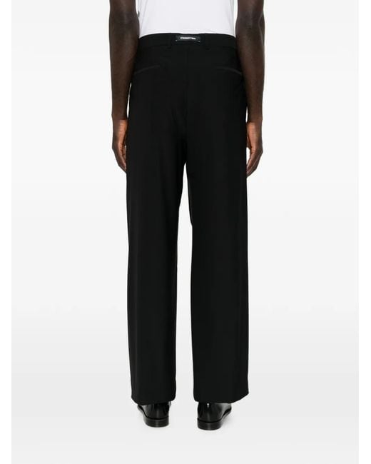 Karl Lagerfeld Black Pleated Wide-Leg Trousers for men