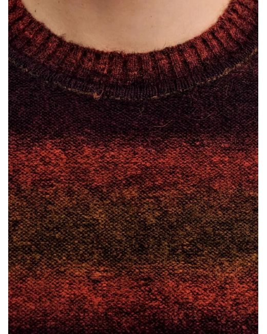 Benetton Red Striped Crew Neck Sweatshirt for men