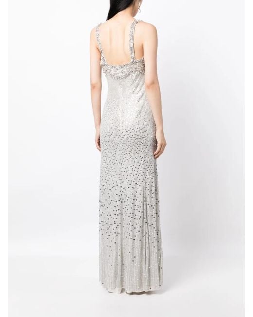 Jenny Packham White Calypso Crystal-Embellished Gown