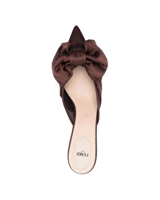 Fendi Brown Colibrì Satin Mules