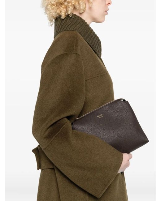 Proenza Schouler Green Lisa Knitted-Collar Buttoned Coat