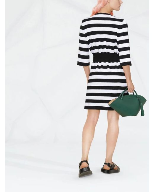 Ferragamo White Double-Breasted Stripe-Print Cardigan