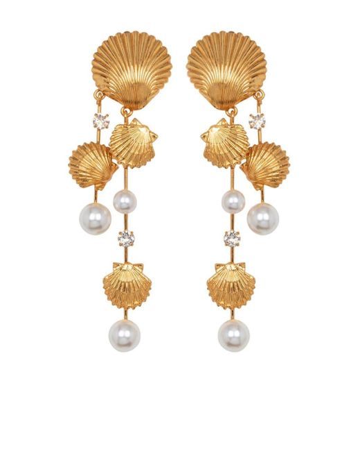 Jennifer Behr Metallic Mariel Pearl-detailing Earrings
