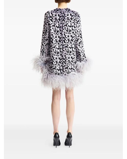 16Arlington White Hodi Feather Devoré Dress