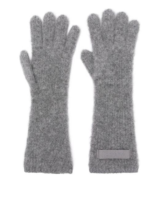 Jacquemus Gray Full-Finger Ribbed Gloves