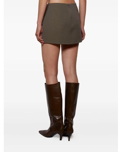 Alex Perry Gray Asymmetric-Drape Mini Skirt