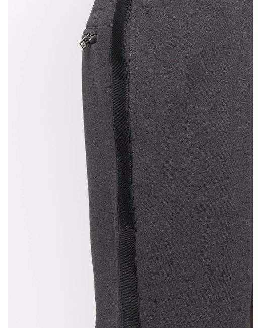 McQueen Gray Stripe-Detail Track Shorts for men