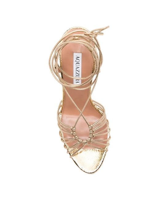 Aquazzura White Ritmo Tie Leather Sandals