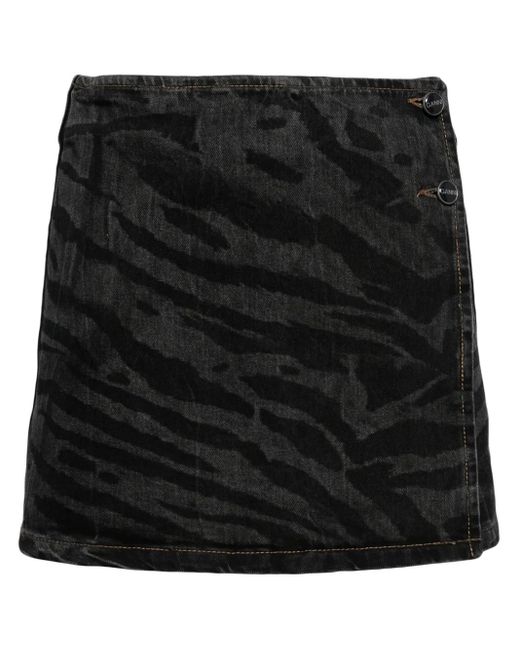Ganni Black Button-Detail Mini Skirt