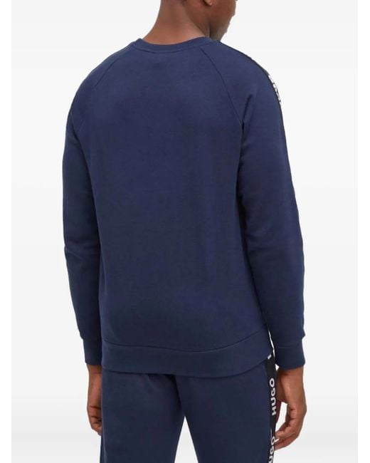 HUGO Blue Logo-Tape Sweatshirt for men