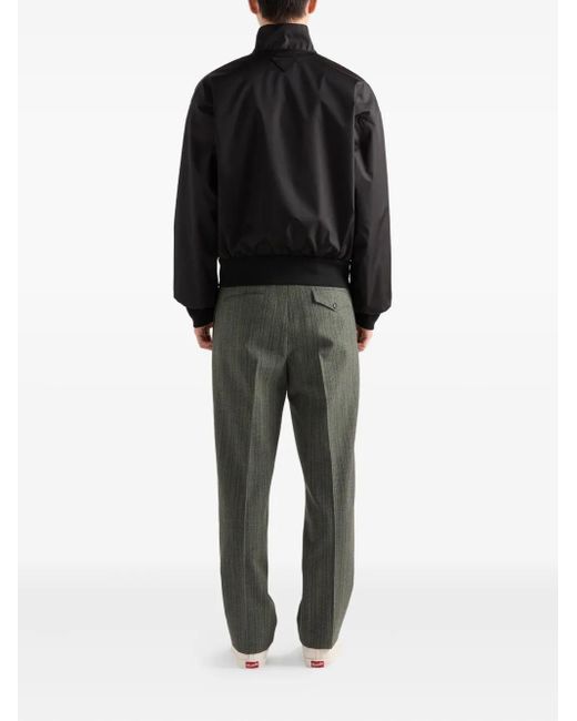 Prada Black Re-Nylon Funnel Collar Jacket for men