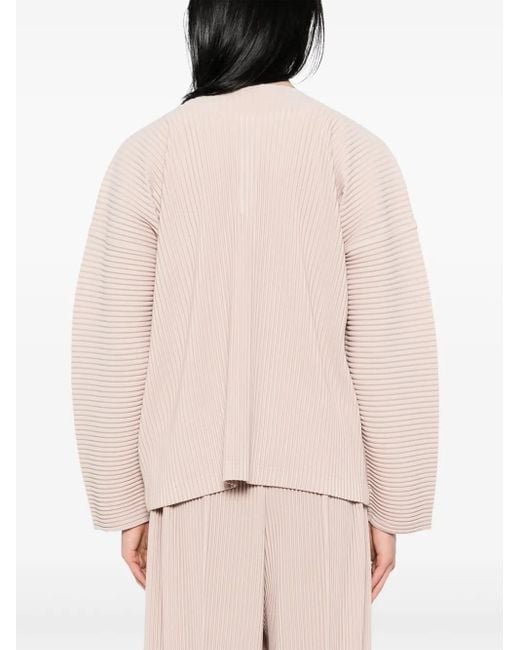 Homme Plissé Issey Miyake Pink Pleated Long Sleeves T-Shirt for men
