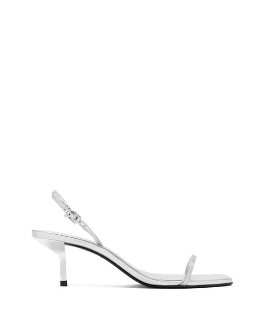 SCHUTZ SHOES White Judith Square-Toe Heeled Sandals