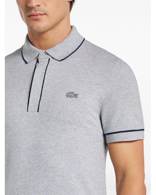 Lacoste Gray Logo-Patch Polo Shirt for men