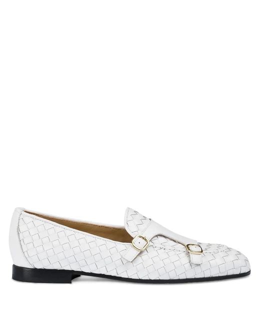 Doucal's White Double-Buckle Loafers