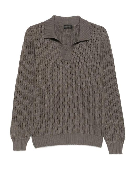 Dell'Oglio Gray Openwork Sweater for men