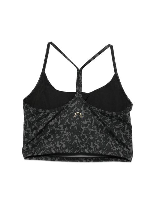 Varley Black Patterned Sport Bra