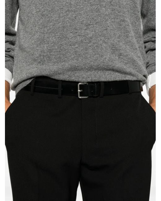 Prada Black Compact-Gabardine Straight-Leg Trousers for men