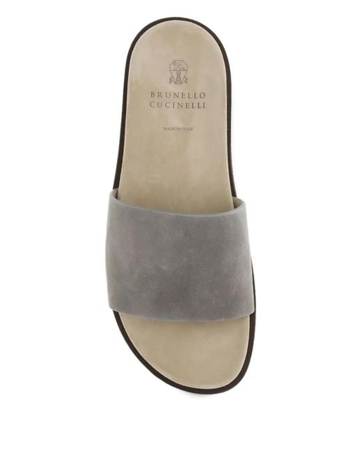 Brunello Cucinelli White Open-toe Round-toe Sandals for men