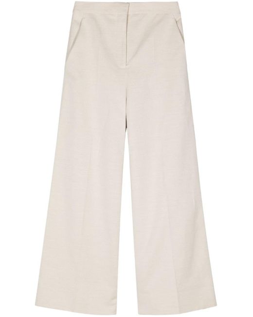 Stella McCartney White High-waist Wide-leg Trousers