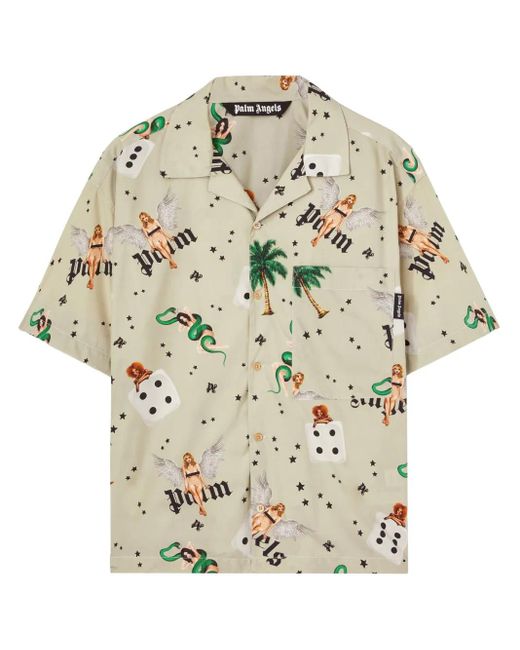 Palm Angels Natural Shirt With Print for men