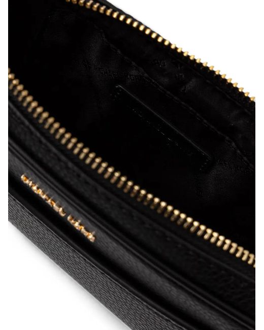 MICHAEL Michael Kors Black Logo-Plaque Pebbled-Leather Shoulder Bag