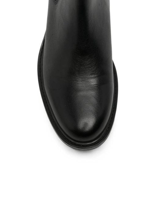SERGIO MORETTI FIRENZE Black Elasticated-Panel Pull-Tab Ankle Boots