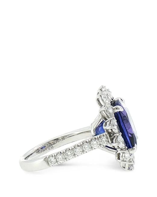 HYT Jewelry Blue Tanzanite Diamond Ring