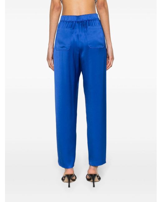 Giorgio Armani Blue Tapered Silk Trousers