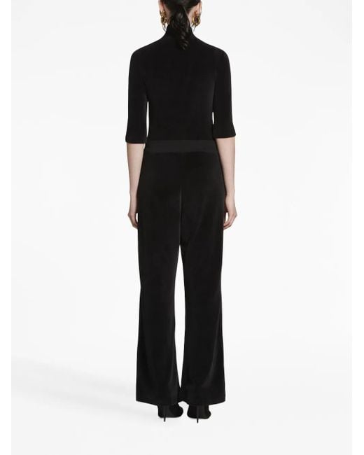 Balenciaga Black Scarf-Detail Velvet Top