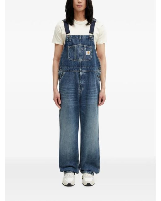 Carhartt Blue Logo-Patch Dungarees for men