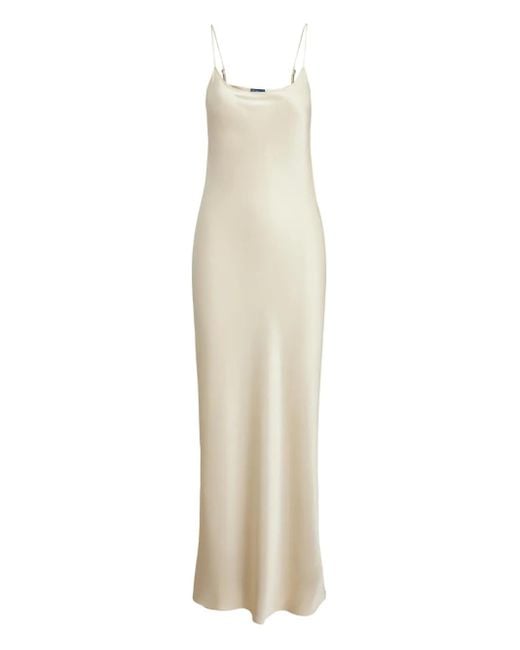 Polo Ralph Lauren White Kleid mit rundem Ausschnitt