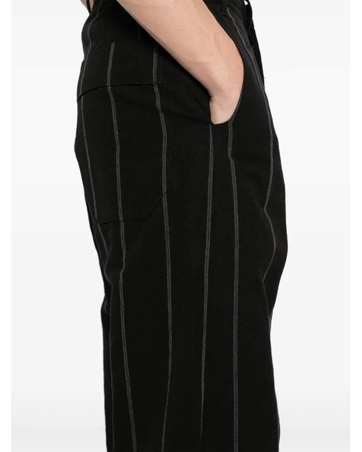 Jan Jan Van Essche Black Stripped Trousers for men