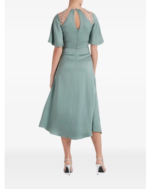 Temperley London Green Wildlife Crystal-Embellished Midi Dress