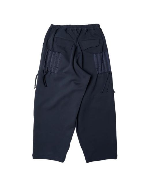 Yoshio Kubo Blue Wide-Leg Track Pants