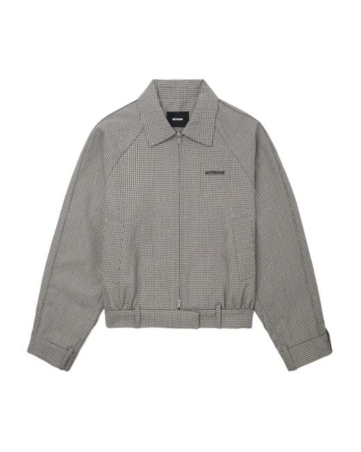 we11done Gray Houndstooth Zip-Up Jacket