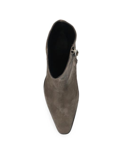 Aeyde Gray Hedvig Suede Ankle Boots