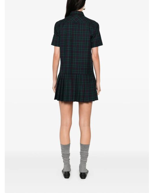 Robe Courte À Ourlet Plissé Miu Miu en coloris Black