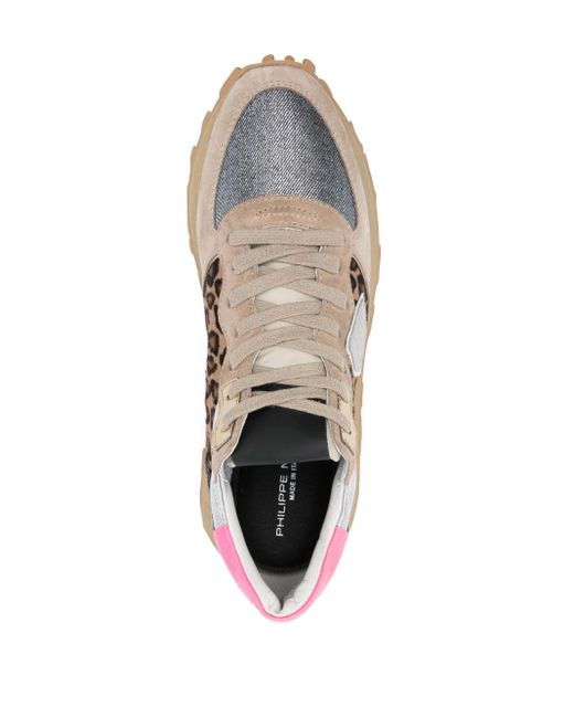 Philippe Model Tropez Haute Low Sneakers - Beige, Bluette And Pink